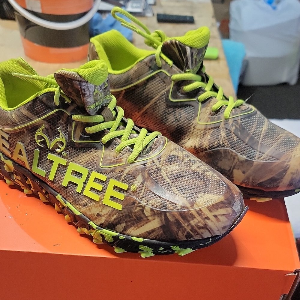 Realtree MENS SHOES- Camouflage and Neon Green